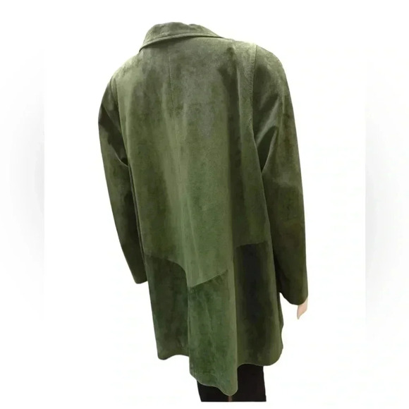 Danier Vintage  100% Leather Green Coat Size Large - Picture 2 of 13